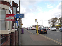 SJ3697 : Signage alongside Warbreck Moor by Stephen Craven