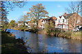 Houses next to the Grantham Canal