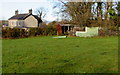 Old railway wagon body in a Bettws field