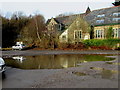 Large puddle in a private car park, Tondu