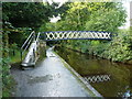 Narrow footbridge over the Llangollen canal