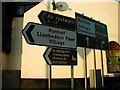 Road signs in Llanbadarn Fawr