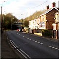 Bryn Road towards a railway bridge, Tondu