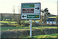 Advance directions signs, Baallygrot, Bangor (December 2017)