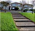 Steps up to Old Bakery Court flats,  Pentyrch