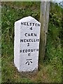 Old Milestone east of the B3297, west of Lezerea