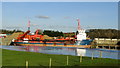 Dredger Arco Dart moored at Dunball Wharf