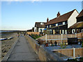 Sea wall and houses, West Mersea