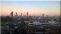 TQ3280 : Winter sunrise over London viewed from London Bridge Street by Paul Bryan