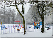 SO9095 : Deserted playground in Muchall Park, Wolverhampton by Roger  D Kidd