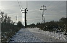 SK5702 : Path and pylons on the Aylestone Meadows by Mat Fascione