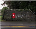 King Edward VII postbox in a stone wall near Llanishen railway station, Cardiff