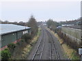 Railway Line looking towards  Worcester Shrub Hill from Perry Hill overbridge Looking Towards