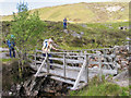 NM8666 : Rickety wooden footbridge over Allt Féith Dhomhnuill by Trevor Littlewood