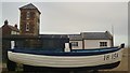 TM4656 : Wooden fishing boat near Aldeburgh No. 2 lifeboat station by Phil Champion