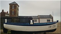 TM4656 : Wooden fishing boat near Aldeburgh No. 2 lifeboat station by Phil Champion