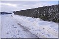 SO2978 : Snow on Clun Hill by Richard Webb