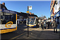 Buses and bus stops in Wood Street, Stratford-upon-Avon