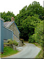 Narrow lane north-west of Trefilan in Ceredigion