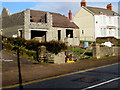 Fenced-off shell of a bungalow, Carmarthen Road, Kilgetty