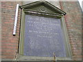 Plaque on water tower, Heapham Road, Gainsborough