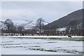 NT2538 : Snow thawing in fields at Haystoun by Jim Barton