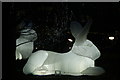 View of illuminated rabbits in Jubilee Park in Canary Wharf