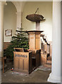 All Saints, Brandsby - Stall & pulpit