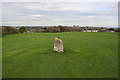 SE2333 : Damaged Hough Top trig point on playing fields by Roger Templeman