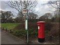 Bus stop and postbox