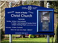 Information board, Christ Church, Radyr, Cardiff