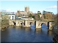 SO5039 : The Wye Bridge and Hereford Cathedral by Philip Halling