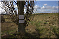 Signs and footpath by the reservoir