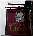 White Lion name sign, Hope, Flintshire