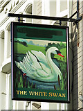TQ2978 : Sign for The White Swan, Vauxhall Bridge Road / Causton Street, SW1 by Mike Quinn