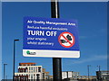 Road sign "Turn off your engine whilst stationary"