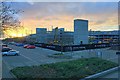 New car park going up as the sun goes down