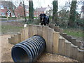 Dog tunnel in dog activity area