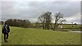 Looking across ponds and over Hundon Manor