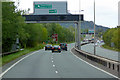 SH8077 : North Wales Expressway, Overhead Sign Gantry at Junction 18 by David Dixon