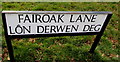 Bilingual name sign on a  Croesyceiliog corner, Cwmbran