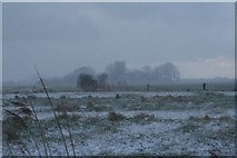 TF4393 : St. Botolph's Church, Skidbrooke, in a snow storm by Chris