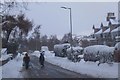 NT2539 : Snow in Springhill Road, Peebles by Jim Barton