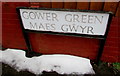 Gower Green/Maes Gŵyr name sign, Croesyceiliog, Cwmbran