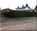 Semaphore signal behind a hedge, Penyffordd, Flintshire