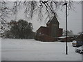All Saints Church in the snow