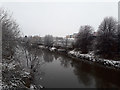 SE2833 : River Aire in Leeds on a snowy morning by Stephen Craven