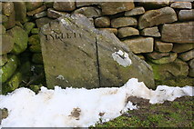 SD7880 : Boundary stone beside Cam High Road near junction with B6255 by Roger Templeman