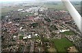 Northwards along the (disused) railway through Louth: aerial 2018