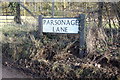 Parsonage Lane sign